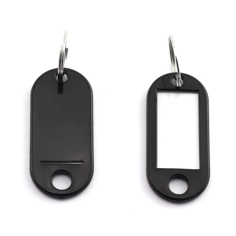 Lind Kitchen 40pcs Black Key Ring Label Tags Plastic Keys Holder and Identifier Name Number Address Information Label Card for Keys ID 5x2.2cm - Image 3